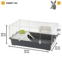 Ferplast (Ферпласт) Cage Rabbit 100 Gray клетка для кролика в индивидуальной упаковке, 95x57x46 см (серый металл)