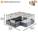 Ferplast (Ферпласт) Cage Multipla Maxi Black модульная клетка для средних грызунов, 142,5x72x50 см (черный металл)