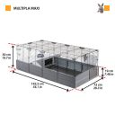 Ferplast (Ферпласт) Cage Multipla Maxi Black модульная клетка для средних грызунов, 142,5x72x50 см (черный металл)