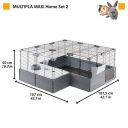 Ferplast (Ферпласт) Cage Multipla Maxi Black модульная клетка для средних грызунов, 142,5x72x50 см (черный металл)