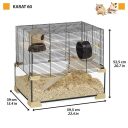 Ferplast (Ферпласт) Cage Karat 60 клетка для хомяков и мышей со стекляным поддоном, 59.5x39x52.5 см