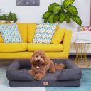 Ferplast (Ферпласт) Memor-One M Bedding кровать для собак с ортопедическим матрасом из пены с эффектом памяти (коричневый)