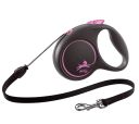 Flexi Black Design M - поводок-рулетка для собак весом до 20 кг, трос, 5 м