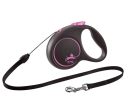 Flexi Black Design S - поводок-рулетка для собак весом до 12 кг, трос, 5 м