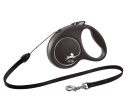 Flexi Black Design S - поводок-рулетка для собак весом до 12 кг, трос, 5 м