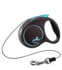 Flexi Black Design XS - поводок-рулетка для кошек и собак весом до 8 кг, трос, 3 м