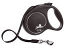 Flexi Black Design L - поводок-рулетка для собак весом до 50 кг, лента, 5 м