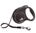 Flexi Black Design S - поводок-рулетка для собак весом до 15 кг, лента, 5 м