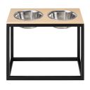 Harley & Cho (Харли энд Чо) Dinner Beige Stone + Black миски на подставке для собак