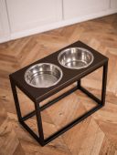 Harley & Cho (Харли энд Чо) Dinner Brown wood + Black миски на подставке для собак