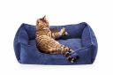 Harley & Cho (Харли энд Чо) Dreamer Denim Velvet лежак для кошек и собак (синий)