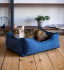 Harley & Cho (Харли энд Чо) Dreamer Denim Velvet лежак для кошек и собак (синий)
