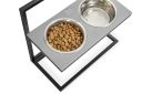 Harley & Cho (Харли энд Чо) Gray Stone Lift + Black миски на подставке с регулируемой высотой для собак