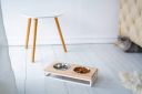 Harley & Cho (Харли энд Чо) Lunch Bar Natural wood + White Миска двойная на подставке для кошек и собак