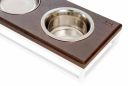 Harley & Cho (Харли энд Чо) Lunch Bar Brown wood + White миска тройная на подставке для собак и кошек