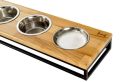 Harley & Cho (Харли энд Чо) Lunch Bar Natural wood + Black миска тройная на подставке для собак и кошек