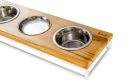 Harley & Cho (Харли энд Чо) Lunch Bar Natural wood + Black миска тройная на подставке для собак и кошек