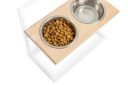 Harley & Cho (Харли энд Чо) Natural Lift Wood + White миски на подставке c регулируемой высотой для собак
