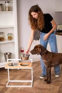 Harley & Cho (Харли энд Чо) Natural Lift Wood + White миски на подставке c регулируемой высотой для собак