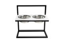 Harley & Cho (Харли энд Чо) White Lift Wood + Black миски на подставке c регулируемой высотой для собак