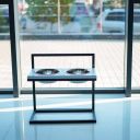 Harley & Cho (Харли энд Чо) White Lift Wood + Black миски на подставке c регулируемой высотой для собак