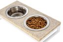 Harley & Cho (Харли энд Чо) Lunch Bar Beige Stone + White Миска двойная на подставке для кошек и собак