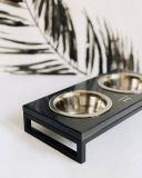 Harley & Cho (Харли энд Чо) Lunch Bar Black Stone + Black Миска двойная на подставке для кошек и собак