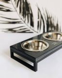 Harley & Cho (Харли энд Чо) Lunch Bar Black Stone + Black Миска двойная на подставке для кошек и собак