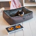 Harley & Cho (Харли энд Чо) Lunch Bar Black Stone + White Миска двойная на подставке для кошек и собак