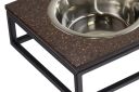 Harley & Cho (Харли энд Чо) Lunch Bar Brown Stone + Black Миска двойная на подставке для кошек и собак