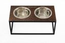 Harley & Cho (Харли энд Чо) Lunch Bar Brown Stone + Black Миска двойная на подставке для кошек и собак