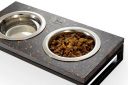 Harley & Cho (Харли энд Чо) Lunch Bar Brown Stone + Black Миска двойная на подставке для кошек и собак