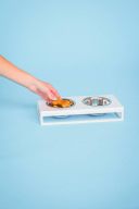 Harley & Cho (Харли энд Чо) Lunch Bar White Stone + White Миска двойная на подставке для кошек и собак