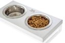 Harley & Cho (Харли энд Чо) Lunch Bar White Wood + White Миска двойная на подставке для кошек и собак