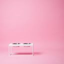 Harley & Cho (Харли энд Чо) Lunch Bar White Wood + White Миска двойная на подставке для кошек и собак