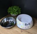 Миска для собак Brit Care с прорезиненным дном и металлическим вкладышем S