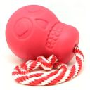 SodaPup (Сода Пап) USA-K9 Magnum Skull Reward Toy – Жевательная игрушка-диспенсер Череп с канатом для лакомств из суперпрочного материала для собак, розовая