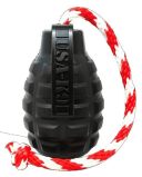 SodaPup (Сода Пап) USA-K9 Grenade Reward Toy – Жевательная игрушка-диспенсер для лакомств Граната с канатом из суперпрочного материала для собак, черная