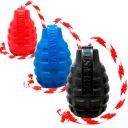 SodaPup (Сода Пап) USA-K9 Grenade Reward Toy – Жевательная игрушка-диспенсер для лакомств Граната с канатом из суперпрочного материала для собак, синяя