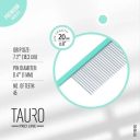 Tauro Pro Line (Тауро про Лайн) Ultra Light Line With Tail расческа с алюминиевой ручкой и зубчиками из нержавеющей стали, мятный