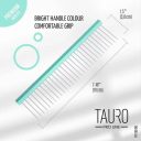 Tauro Pro Line (Тауро про Лайн) Ultra Light Line расческа с алюминиевой ручкой и зубчиками из нержавеющей стали, мятный