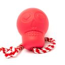 SodaPup (Сода Пап) USA-K9 Magnum Skull Reward Toy – Жевательная игрушка-диспенсер Череп с канатом для лакомств из суперпрочного материала для собак, розовая