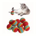 Игрушка мяч для кошек яркий полосатый резиновый