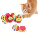 Игрушка мяч для кошек яркий полосатый резиновый