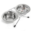 Flamingo Duo Dinner двойная миска на подставке для собак, нержавейка
