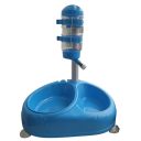 AnimAll (ЭнимАлл) - Поилка кормушка двойная на подставке, голубая