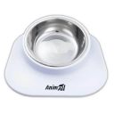 AnimAll (ЭнимАлл) Миска металлическая на подставке для собак, белый, 420 мл