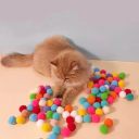 Игрушки для кошек плюшевые цветные мячики
