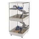 Ferplast (Ферпласт) Cage Furet Tower Gray - Клетка для хорьков на колесах, 75x80x161 см (серый металл)