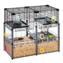 Ferplast (Ферпласт) Cage Multipla Hamster Crystal Black клетка для хомяка, 72,5x37,5x62 см (черный металл)